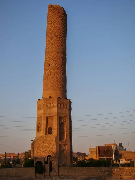 埃尔比勒的Mudhafaria Minaret Minaret公园的著名Minare遗址 — 图库照片