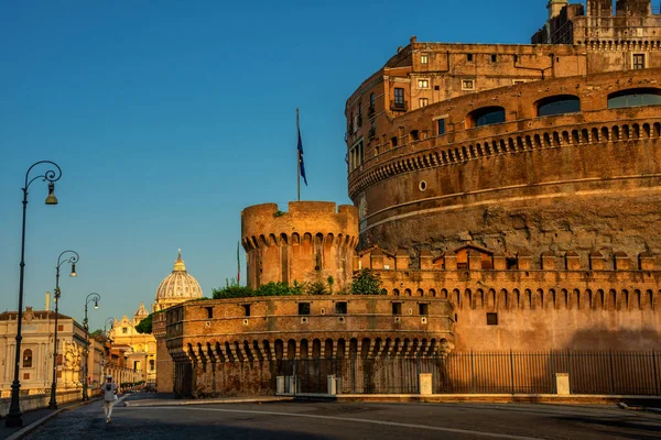 Γραφική Πανοραμική Θέα Στην Αρχαία Castel Και Ponte Sant Angelo — Φωτογραφία Αρχείου