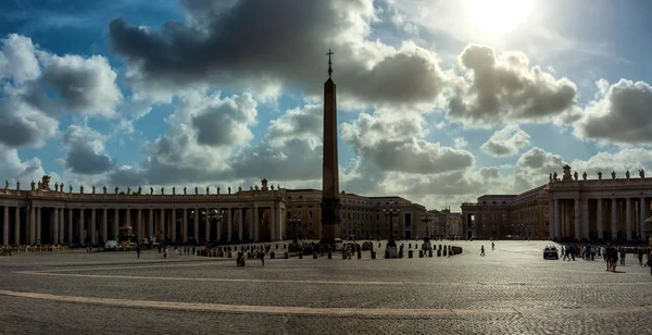 Panorama Peter Square Rome Vatican Early Hours Morning — 스톡 사진