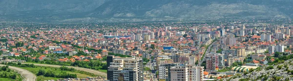 Şkodra Şehrinin Havadan Görünüşü Osmanlı Mimarisi Rozafa Kalesi Nin Tepesinin — Stok fotoğraf