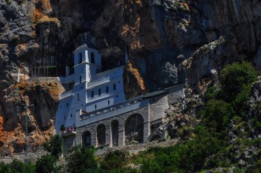 Monastery Ostrog in the mountains, a functioning Serbian Orthodox monastery, located at an altitude of about 900 m above sea level. Founded in the XVII century, Montenegro