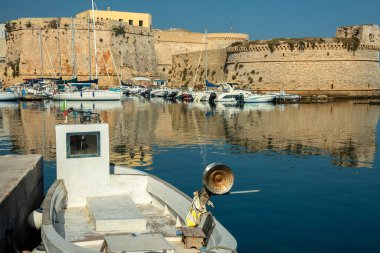 Harbor scenes of Gallipoli in most southern part of Italy