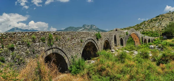 Ponte Mesi Mes Vicino Shkoder Vecchio Ponte Pietra Costruito Dagli — Foto Stock