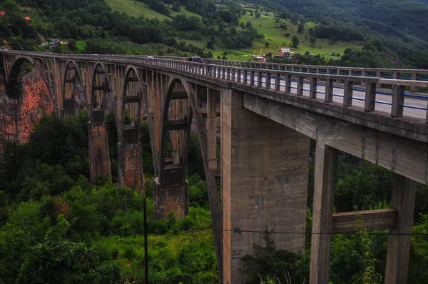 Curcevica Tara Köprüsü Kuzey Karadağ Daki Tara Nehri Üzerinde Beton — Stok fotoğraf