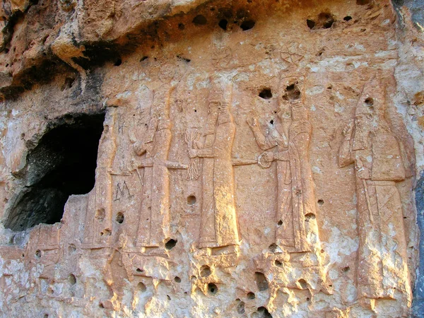 Neo Assyrian Archaeological Halamata Reliefs Overlooking Nohadra Duhok Kurdistan Region — 스톡 사진