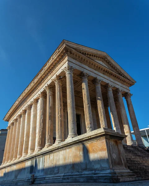 Maison Carre Antigo Templo Romano Nmes Região Occitânia — Fotografia de Stock