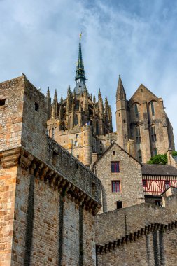 Mont-Saint-Michel katedralinin Normandiya, Kuzey Fransa ve Avrupa 'daki nefes kesici manzarası