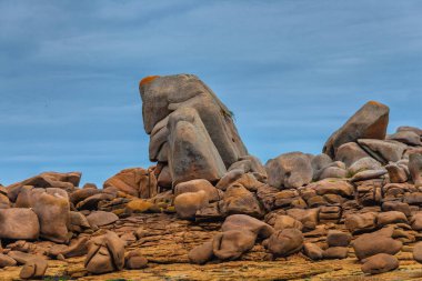 Amazing Rock Formations on the Cote Granit Rose in Brittany, France clipart