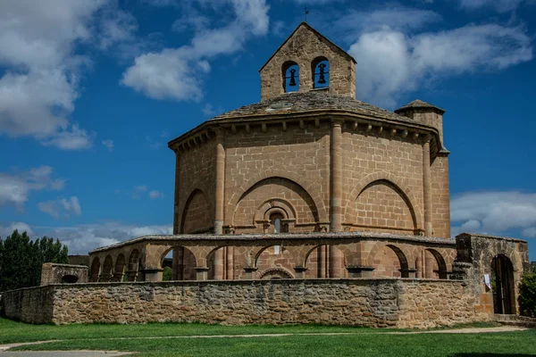 Szent Mária Templom Eunate Egy Századi Román Stílusú Templom Található — Stock Fotó