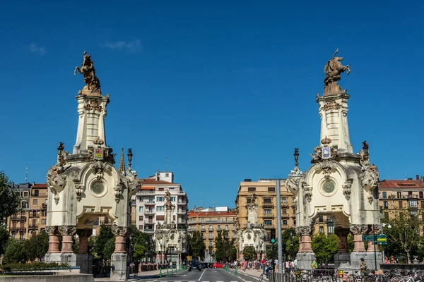 View Landmark Mara Cristina Bridge Maria Kristina Zubia Urumea River — 스톡 사진