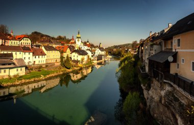 Bahar aylarında Waidhofen an der Ybbs, Mostviertel, Aşağı Avusturya, Avusturya