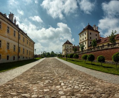 Güney Moravya 'daki güzel Valtice Şatosu Çek Cumhuriyeti, Avrupa