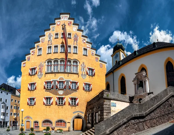 Δημαρχείο Kufstein Στην Κεντρική Πλατεία Του Τιρόλου Αυστρία — Φωτογραφία Αρχείου