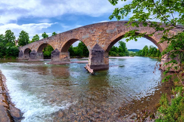 Historyczny Most Kamienny Nad Rzeką Thur Ger Alte Thurbrcke Pobliżu — Zdjęcie stockowe