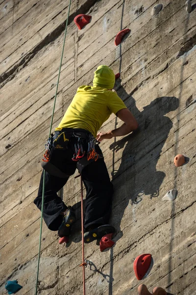 Escalada Grande Parede Artificial Seaquarium Antiga Torre Defesa Aérea Segunda — Fotografia de Stock