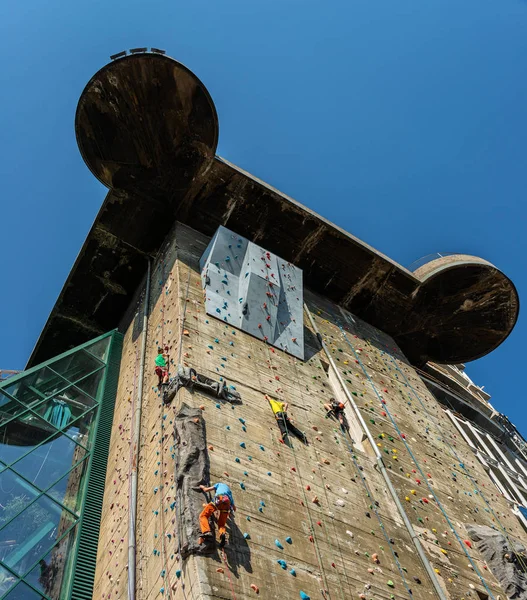 Horolezectví Velké Umělé Zdi Seaquarium Bývalá Air Defence Tower Světové — Stock fotografie