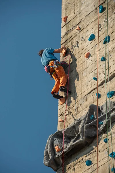 Climbing Large Artificial Wall Seaquarium Former Air Defence Tower 2Nd — 스톡 사진