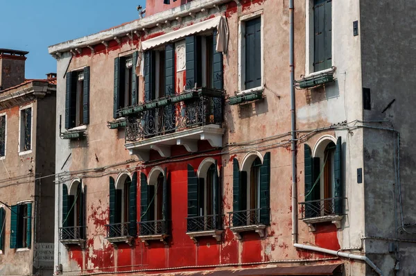 Streetview Facades Island Murano — 스톡 사진