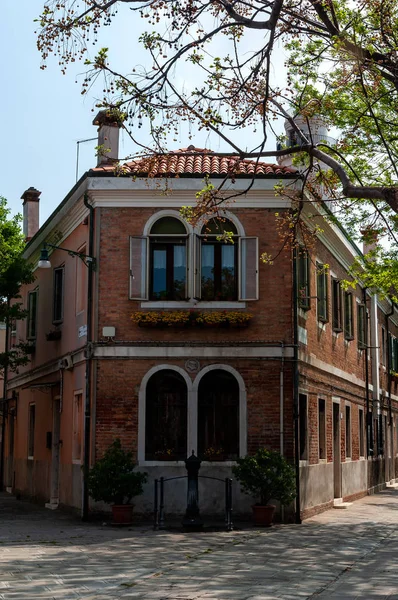 Case Strade Nel Centro Storico Murano Isola Venezia Italia — Foto Stock