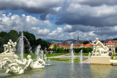 ünlü schloss belvedere, johann tarafından inşa edilmiş güzel manzarasını lukas von hildebrandt prince eugene Savoy, Viyana, Avusturya için yazlık olarak