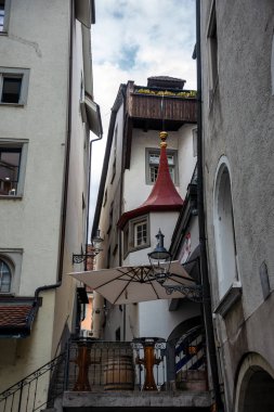 Pancurlar Lucerne, İsviçre'nin eski şehir ile güzel boyalı cephe 