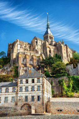 Mont Saint Michel katedral güzel ada, Normandiya, Kuzey Fransa, Europe