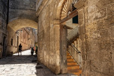 Matera şehri, Puglia, İtalya. Sassi ve Matera Rupestrian Kiliseleri Parkı. Unesco Dünya Mirası