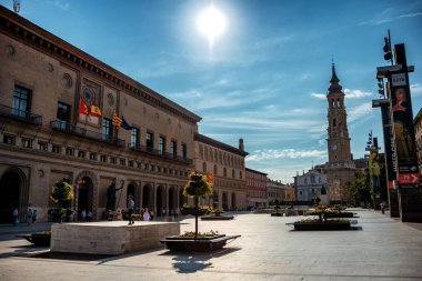 Main municipal area Plaza del Pilar in a historical center
