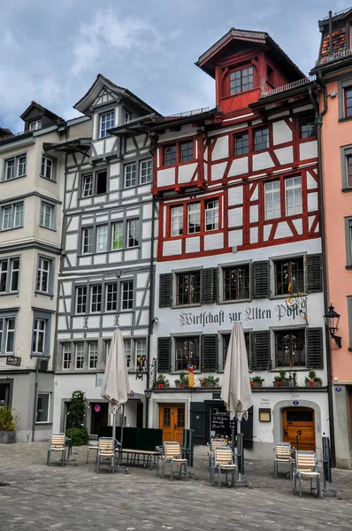 Vackra Hus Och Fasader Gamla Centrum Gallen Schweiz — Stockfoto