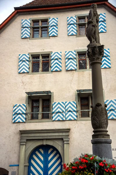 Pancurlar Lucerne Sviçre Nin Eski Şehir Ile Güzel Boyalı Cephe — Stok fotoğraf