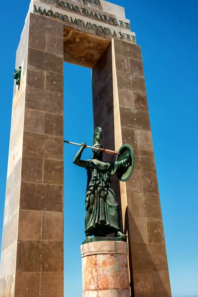 Athena Deusa Estátua Monumento Vittorio Emanuele Arena Dello Stretto Reggio — Fotografia de Stock