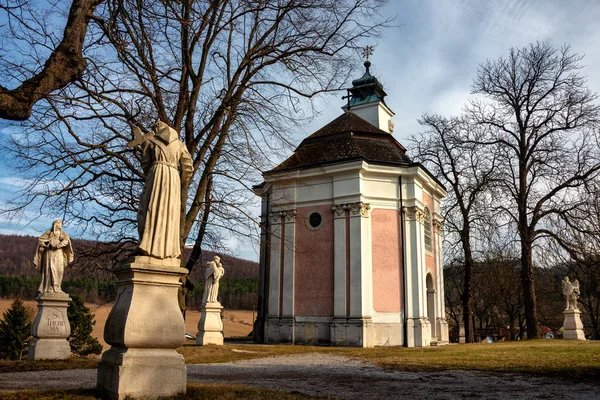 Heiligenkreuz Manastırı Nın Haçın Barok Istasyonları Aşağı Avusturya Bir Dönüm — Stok fotoğraf