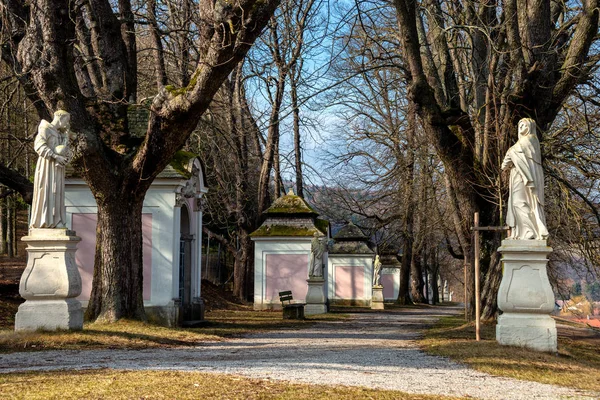 Barokowe Stacje Krzyża Opactwa Heiligenkreuz Zabytkiem Dolnej Austrii Heligenkreuz — Zdjęcie stockowe