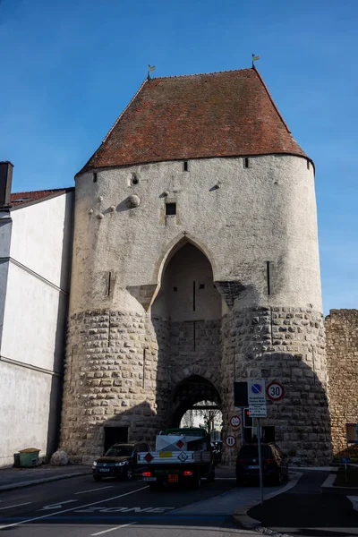 Wienertor Brama Średniowiecznego Miasta Hainburg Der Donau Miasto Dzielnicy Bruck — Zdjęcie stockowe