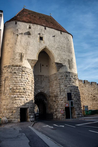 Wienertor Brama Średniowiecznego Miasta Hainburg Der Donau Miasto Dzielnicy Bruck — Zdjęcie stockowe