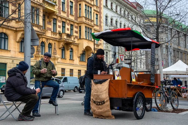 ウィーンでの自転車のモバイルコーヒーショップ — ストック写真