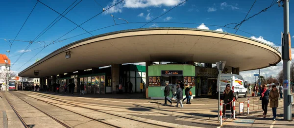 Tramway Estação Metrô Hietzing Perto Castelo Schoenbrunn — Fotografia de Stock