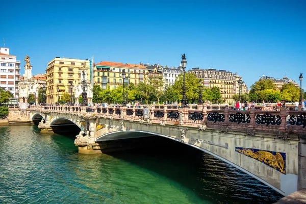 Zicht Mara Cristina Brug Maria Kristina Zubia Urumea Rivier San — Stockfoto