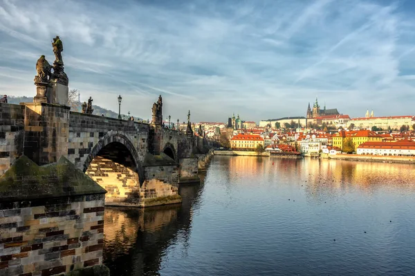 Scenic View Vltava Rive Charles Bridge Historical Center Prague Buildings — Stock Photo, Image