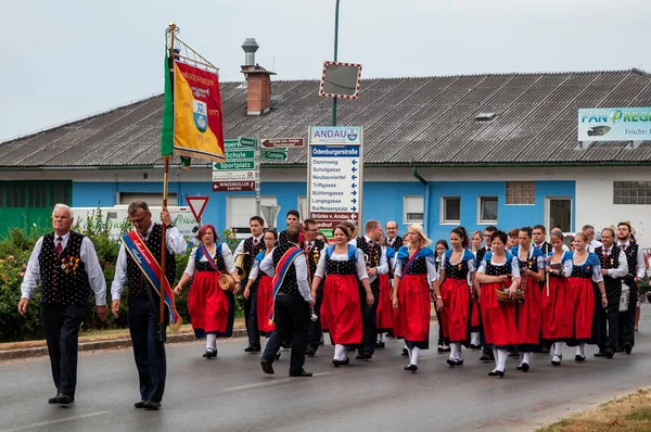 Brass Band Andau Burgenland Marching Corpus Christi Celebration Day Traditional — ストック写真