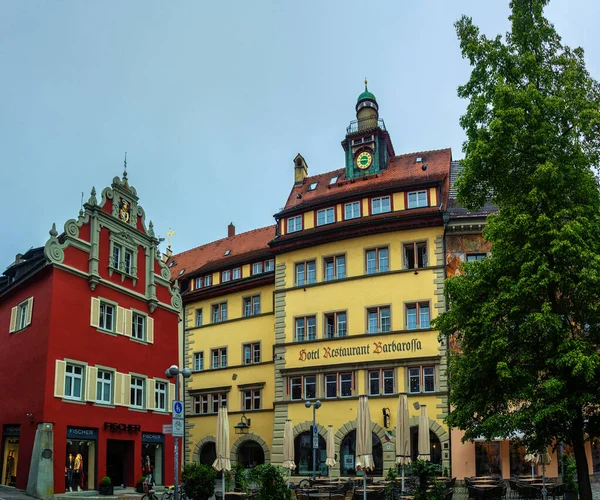 Historické Budovy Krásné Fasády Centru Města Constance Konstanz Jezera Constance — Stock fotografie