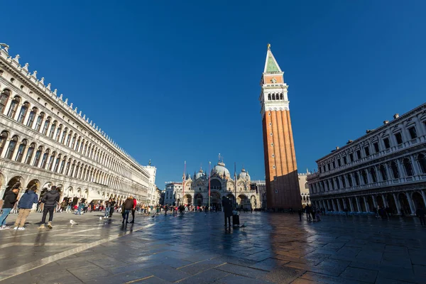 Πιάτσα Σαν Μάρκο Στη Βενετία Βενετία Είναι Διάσημη Για Τις — Φωτογραφία Αρχείου