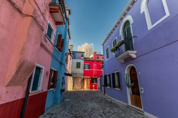 Famous Colorful Houses Burano Venice — 스톡 사진