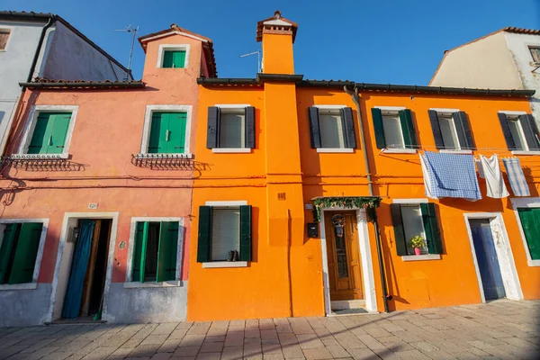 Famous Colorful Houses Burano Venice — 스톡 사진