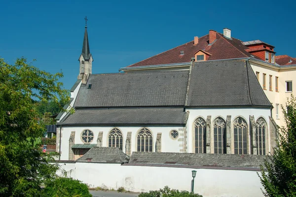 Widok Liebfrauenkirche Mieście Freistadt Austria — Zdjęcie stockowe