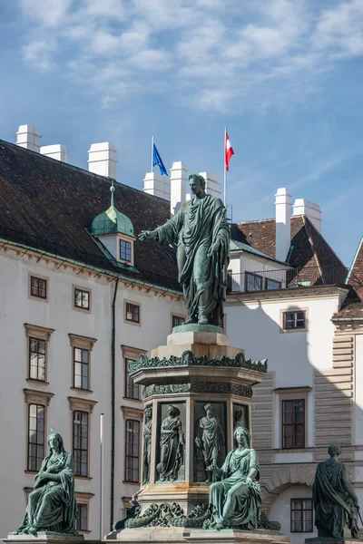 Pomnik Cesarza Franciszka Habsburga Burghof Innerer Pałacu Cesarskiego Hofburg Wiedniu — Zdjęcie stockowe