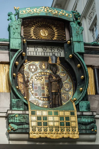 Ankeruhr Orologio Anker Famoso Orologio Astronomico Vienna Austria — Foto Stock