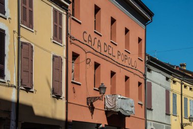 Impressions of the Little Village Brescello, where the films of Don Camillo were set clipart
