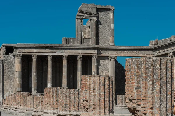 Ruínas Antiga Cidade Pompeia Destruídas Pela Erupção Vulcânica Montanha Vesúvio — Fotografia de Stock