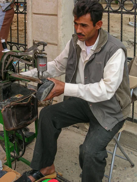 Schoenmaker Bazaar Van Erbil Streetlife — Stockfoto
